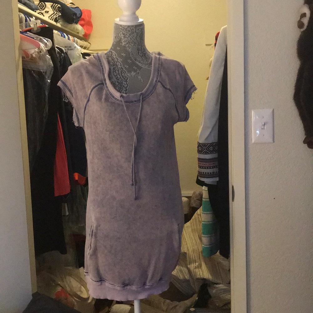 NWOT Free People purple sweatshirt dress size XS